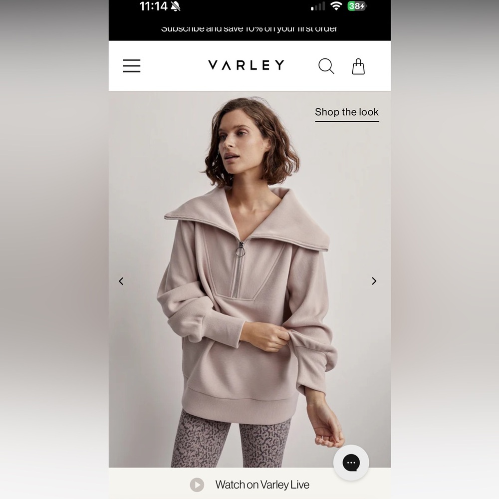 Anthropologie - Varley Vine Half Zip Sweater - Mushroom